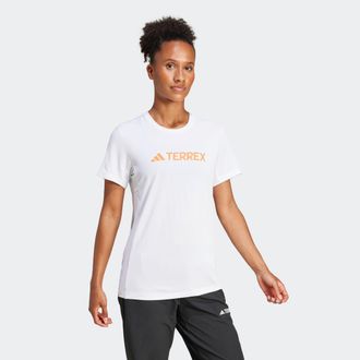 ADIDAS TERREX Funktionsshirt ADIDAS TERREX W MT LOG TECH T, Damen, Gr. XL, weiss (wei&szlig;), Obermaterial: 100% Polyester, normal, Rundhals, Shirts Funktionsshirt