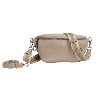 Gabor Bauchtasche GABOR Silena, Damen, Gr. B/H/T: 30cm x 15,5cm x 9,5cm, grau (taupe), Polyurethan, clean, gepflegt, gepr&auml;gtes Muster, unifarben, Taschen Ba