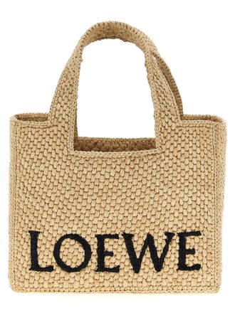 Loewe Medium Loewe Font Tote Beige-Donna