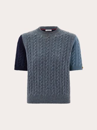 Ferragamo Donna Maglia a manica corta con trecce Blu