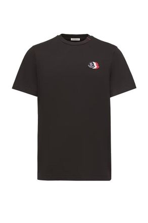 Moncler TRIPLE LOGO COTTON T SHIRT Size: 3XL, colour: BLACK