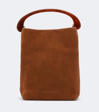 Dries Van Noten Crisp Mini suede top-handle bag