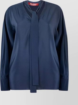 Max Mara v neck tie detail long sleeves
