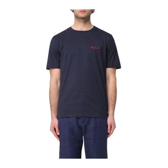 Paul Smith T-Shirts, male, Blue, S, Signature Logo Embroidered Tee