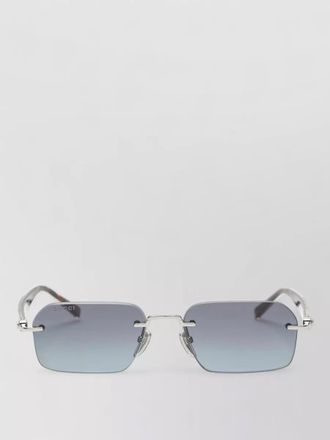 Gucci rimless sunglasses silver tone hardware arms
