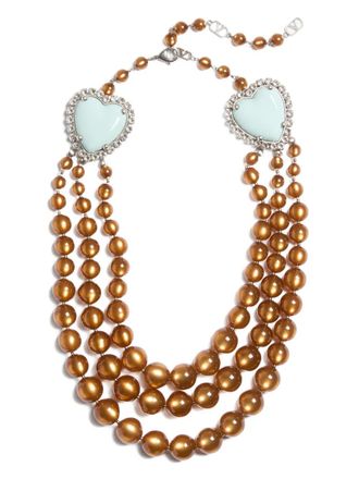 Valentino Garavani Coeur Hyperbole heart-motif necklace - women - Metal/Crystal/Resin/Palladium - One Size - Silver