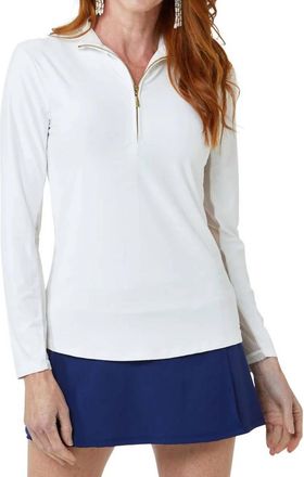 Cabana Life Essentials Wicking Performance Zip Top In White