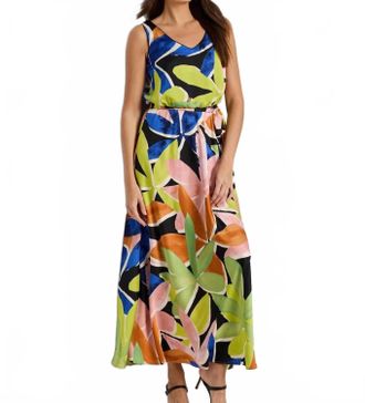 Nic+Zoe Mega Blooms Bianca Dress In Green Multi