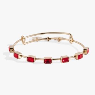 Alex and Ani July Birthstone Emerald Cut Bangle in Gold at Nordstrom
