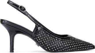 Carvela Womens Lavish Jewel Heels - Black Fabric - Size UK 8