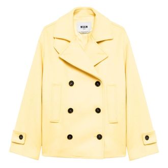 Msgm Caban Coat - Coats - Mujer - Amarillo - S
