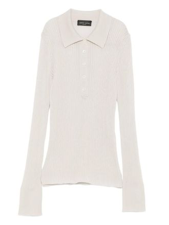 Roberto Collina ribbed polo shirt - women - Fabric - M - Neutrals