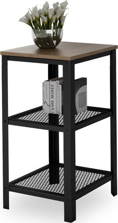 OEM Estanter&iacute;a Industrial De 3 Niveles Para Sala De Estar, Atornillada, 40x40x80 Cm, Color Negro Y Roble, Modelo Lancelot