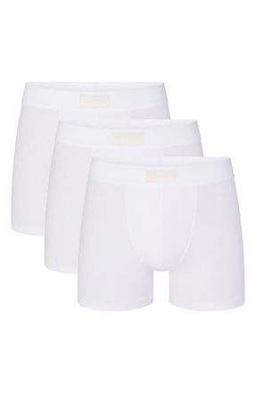 SKIMS 3-Pack 3-Inch Cotton & Modal Blend Boxer Briefs in Chalk at Nordstrom, Size 3X