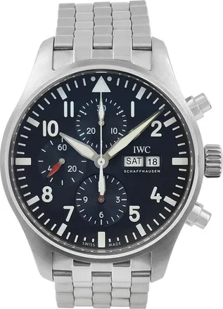 IWC Pre-owned IWC Pilot Le Petit Prince Chronograph Blue Dial Mens Watch IW377717