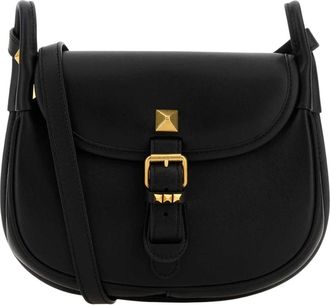 Valentino Garavani Tassen, Dames, Zwart, ONE Size, Leer, Flaneuse Crossbody Bag