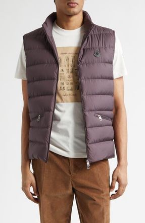 Moncler Lechtal Down Puffer Vest in Deepest Mauve at Nordstrom, Size 5