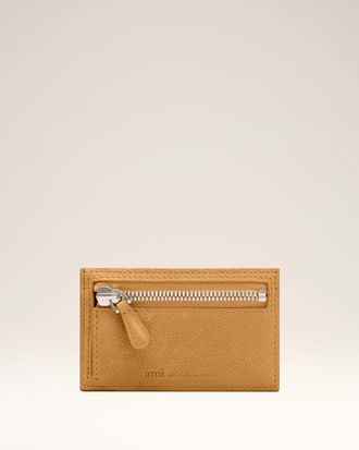 Ami Yellow Cow Leather Carrousel Zipped Card Holder Yellow - OS - Unisex