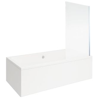 Vitra Ba&ntilde;era Rectangular Vitra Neon De 180x80 Cm + Mampara De Ba&ntilde;o Cromada De Perfil Recto Aurys Mist 1 + Desag&uuml;e Cromado
