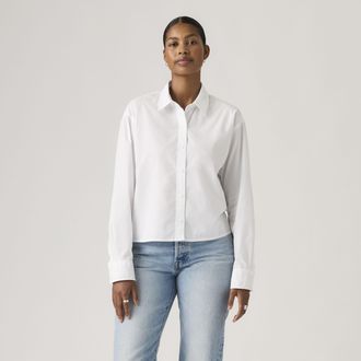 Levi's Cropped Harlie Shirt - Womens - XS - White