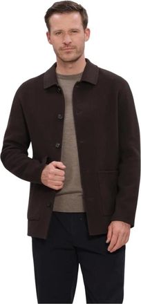 Profuomo WO Basic Overshirt - Heren - Jassen - Bruin - Maat: L Wol