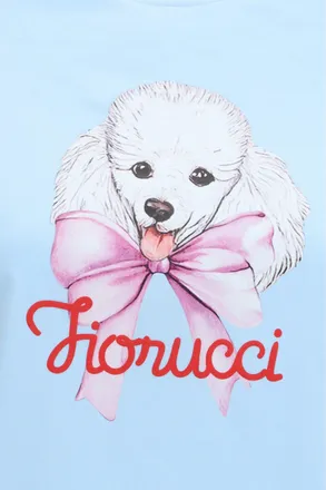 Fiorucci Womens T-Shirt With Poodle Logo Light Blue Cotton T-Shirts & Jerseys
