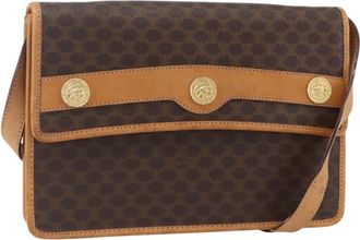 Celine Vintage Macadam Canvas Brown Canvas Backpack Bag (Pre-Owned)