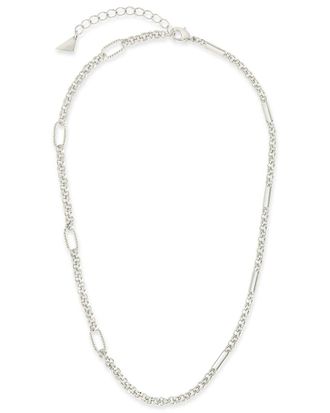 Sterling Forever Rhodium Plated Leisel Double-Row Chain Necklace
