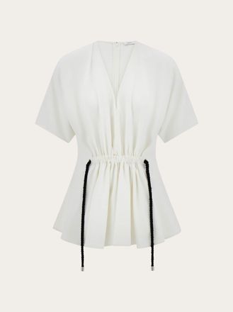 Ferragamo Women Viscose top with gathered waist White