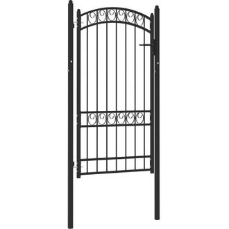 vidaXL Puerta De Jard&iacute;n Con Arco Superior Acero Negro 100x175 Cm Vidaxl