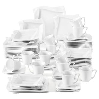 OEM Vajilla De Porcelana Blanca, Para 6-12 Personas
