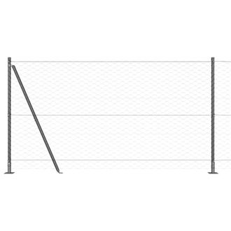 Berkfield Home Hexagon Fence Grey 1.2x10 m Steel