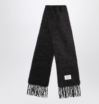 Acne Studios Black Wool Scarf With Logo