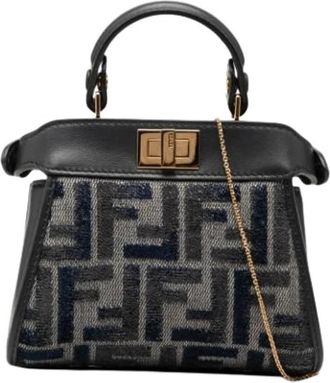 Fendi Pre-owned Nano Peekaboo - Dames - Vintage Mini Tas - Grijs - ONE Size - Leer - Vintage