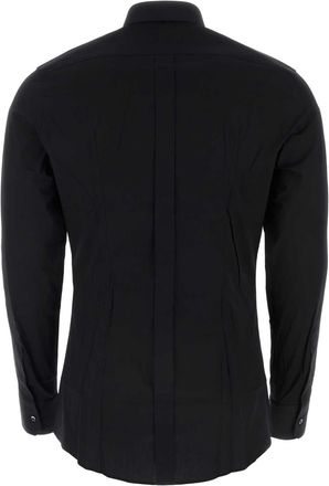 Dolce & Gabbana Mens Stretch Poplin Shirt Black Cotton Elastane