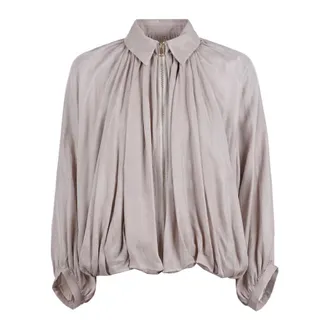 Souvenir Blouses, female, Beige, Size: XS Pleated Jacket with Puff Sleeves