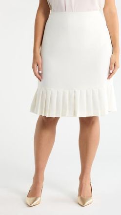 Kasper Pleated Hem Pencil Skirt in Vanilla Ice at Nordstrom, Size 16W