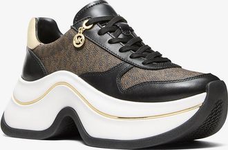 Michael Kors Arla Leather and Suede Trainer