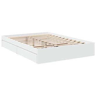 Berkfield Home Modern Bed Frame with Drawers without Mattress White 120x200 cm | Size: Small Double