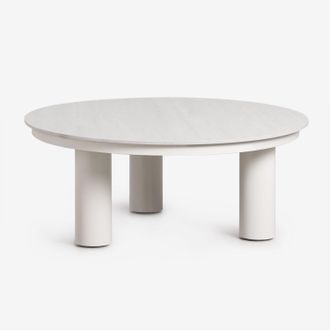 Sklum Sklum - Mesa De Centro Para Jard&iacute;n Redonda &Oslash;80 Cm En En Piedra Sinterizada Y Aluminio Umeko