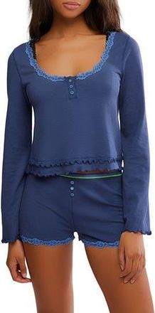 Free People Spring Break Shorts Pajamas in Blue Crown at Nordstrom Rack, Size X-Large