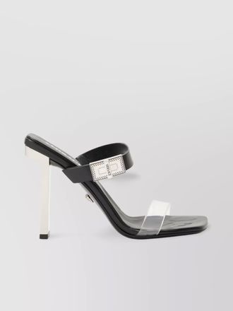Versace leather logo-plaque high-heel sandals