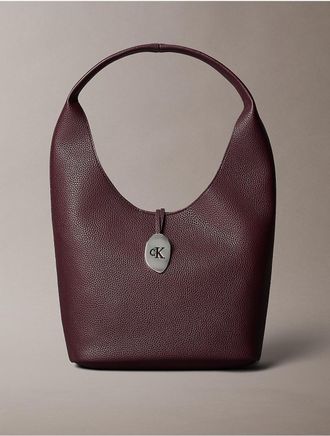 Calvin Klein Womens CK Lock Medium Shoulder Bag - Brown
