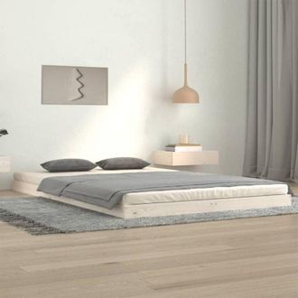 vidaXL vidaXL Giroletto senza Materasso Bianco 120x200 cm Legno Massello Pino