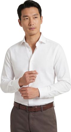 Cavallaro zakelijk overhemd wit semi-wide spread boord