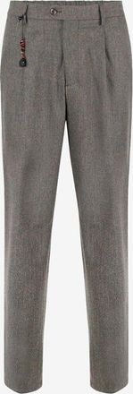 Marco Pescarolo Bundfaltenhose aus Schurwolle und Kaschmir Far Zip