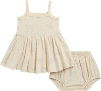 Rylee + Cru Lea Sailor Bow Sleeveless Dress in Natural at Nordstrom, Size 12-18M