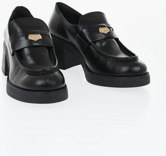 Miu Miu Brushed Leather Penny Loafers 7 Cm Heel size 41