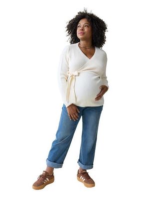 Ingrid & Isabel Maternity and Nursing Wrap Sweater in Cream at Nordstrom, Size X-Small