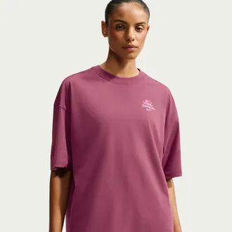 Nike Womens Dri-FIT Oversized T-Shirt in Red | IV5473-654